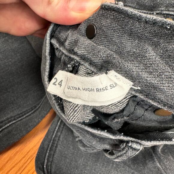 PacSun Ultra High Rise Slim Black Jeans Womens Sz 24 - Picture 7 of 9